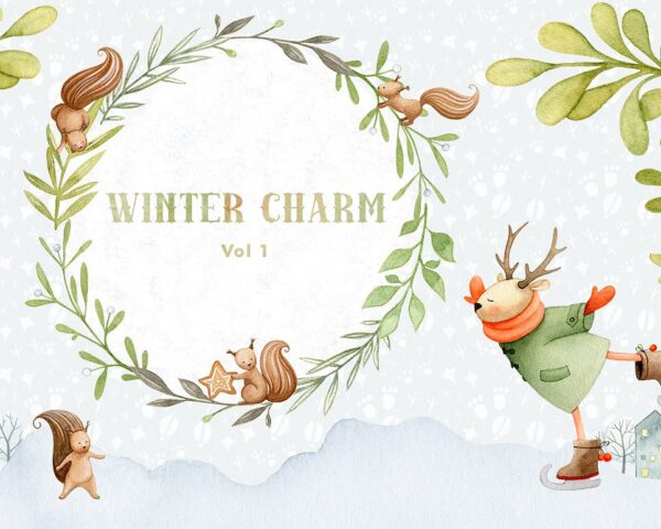 Winter Charm Vol 1 - Watercolor Deer